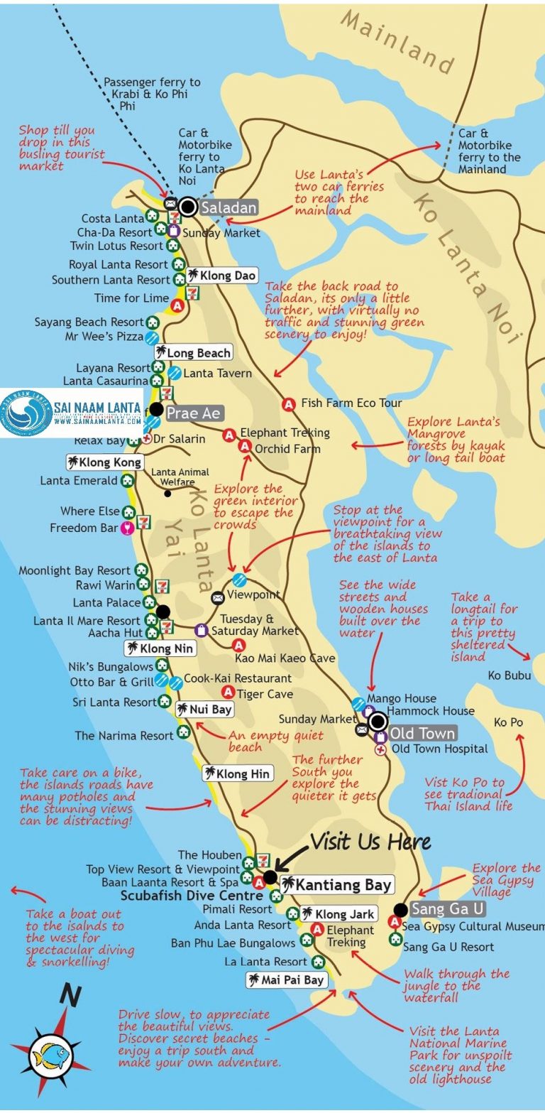 Koh Lanta Map - SaiNaamLanta